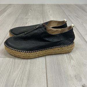 ATELIERS Madeira Zip Platform Shoes EU 38 Black Leather Upper Handmade Spain